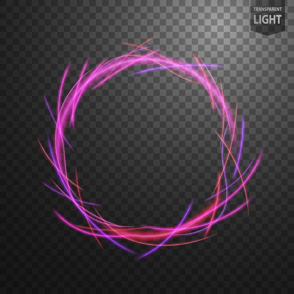 Abstract pink circle line of light with a transparent background, isolated and easy to edit. Vector Illustration