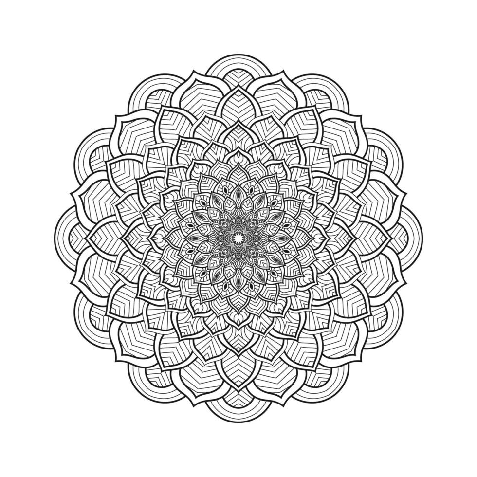 Circular Pattern of Mandala on white isolated background, Vector Illustration