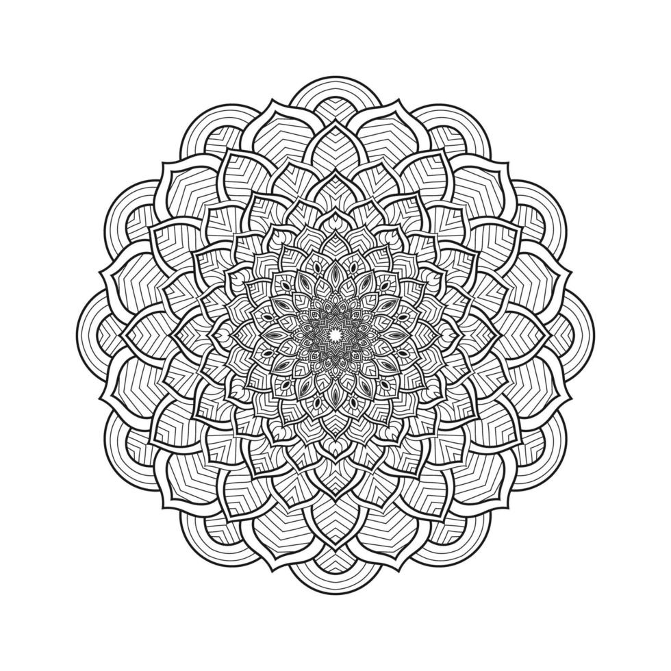 Circular Pattern of Mandala on white isolated background, Vector Illustration