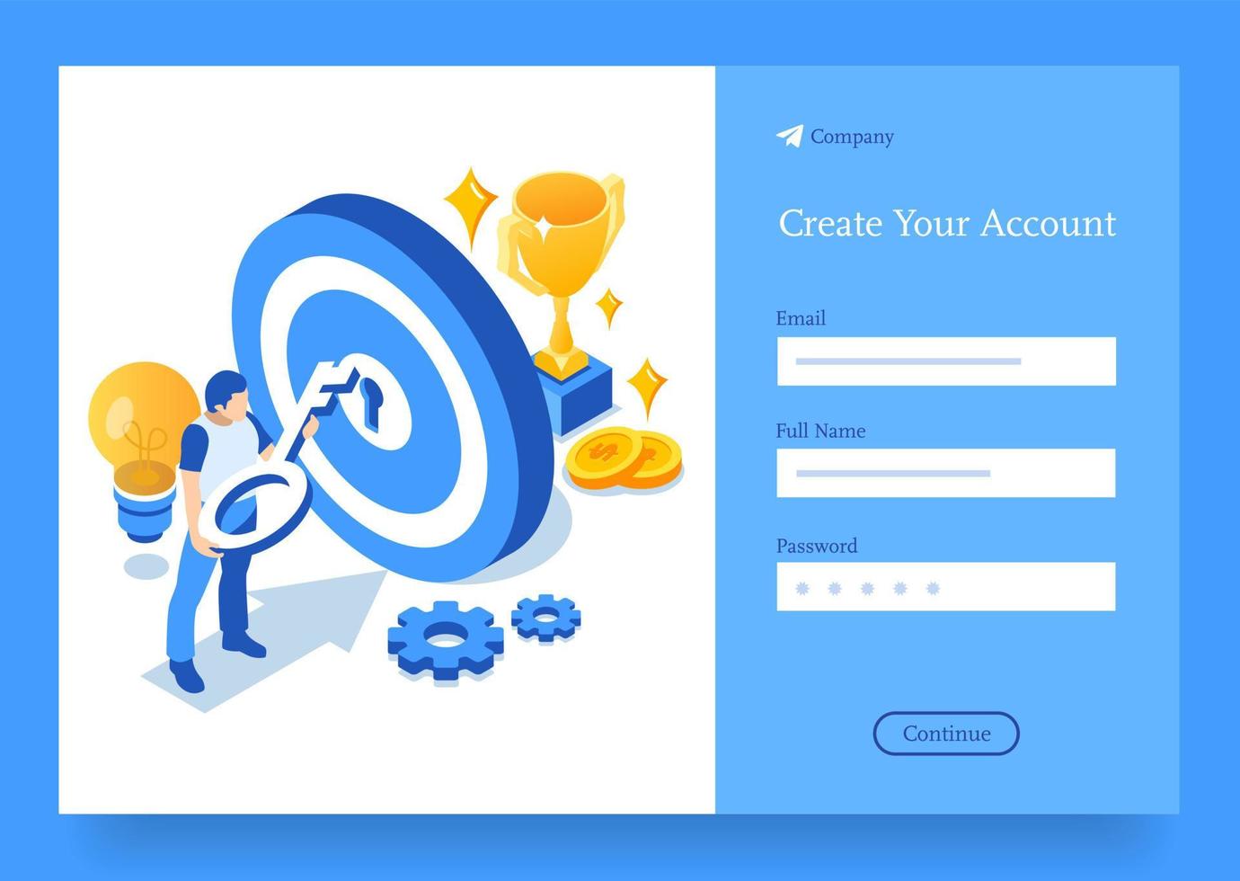 Business man holding key of success and unlocking the lock successful business man Premium Vector