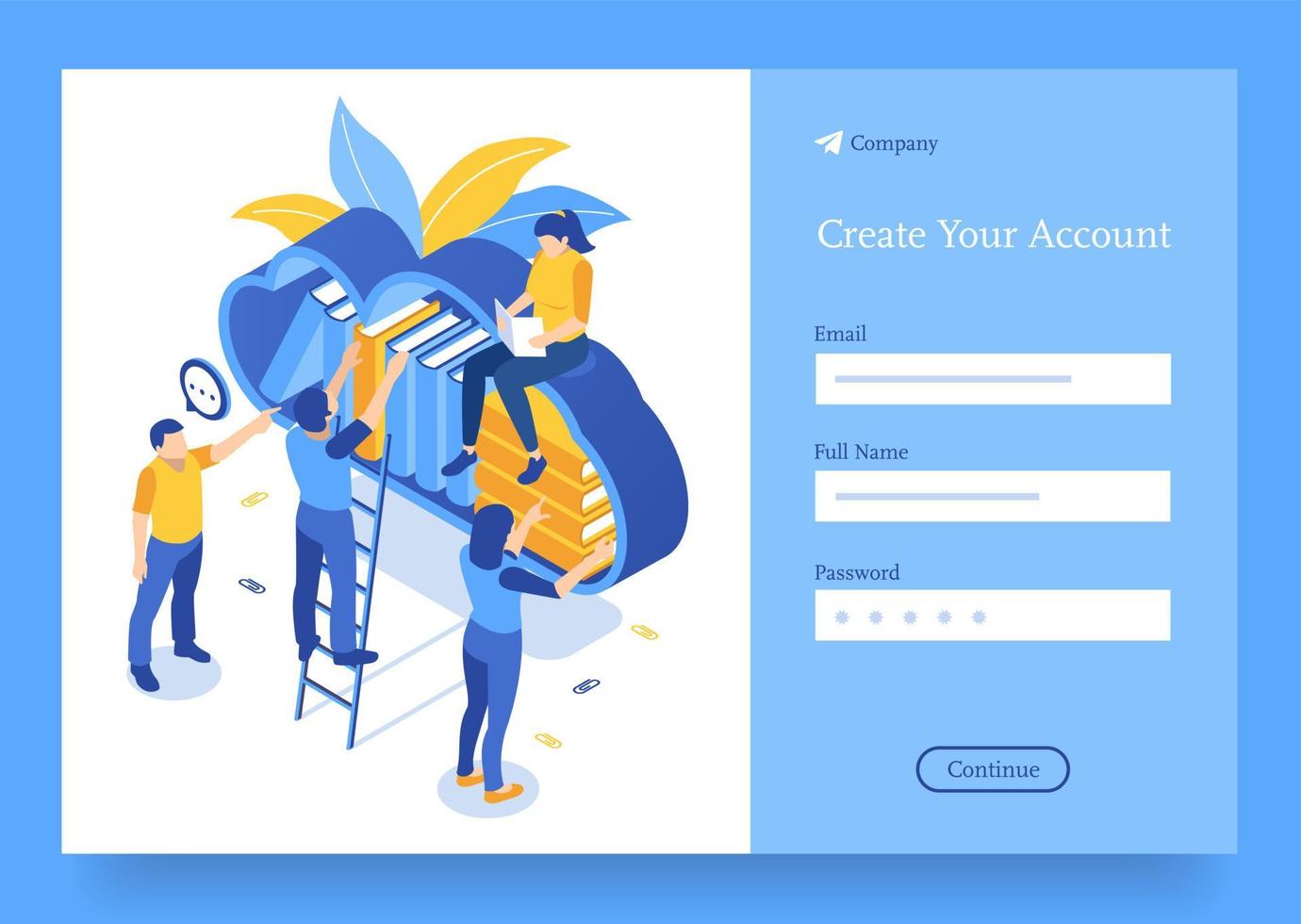 Student characters learning online at home character reading book in online library Premium Vector
