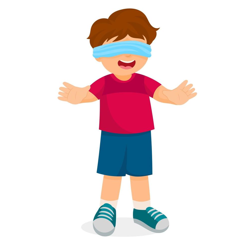 Blindfolded cartoon man Royalty Free Vector Image