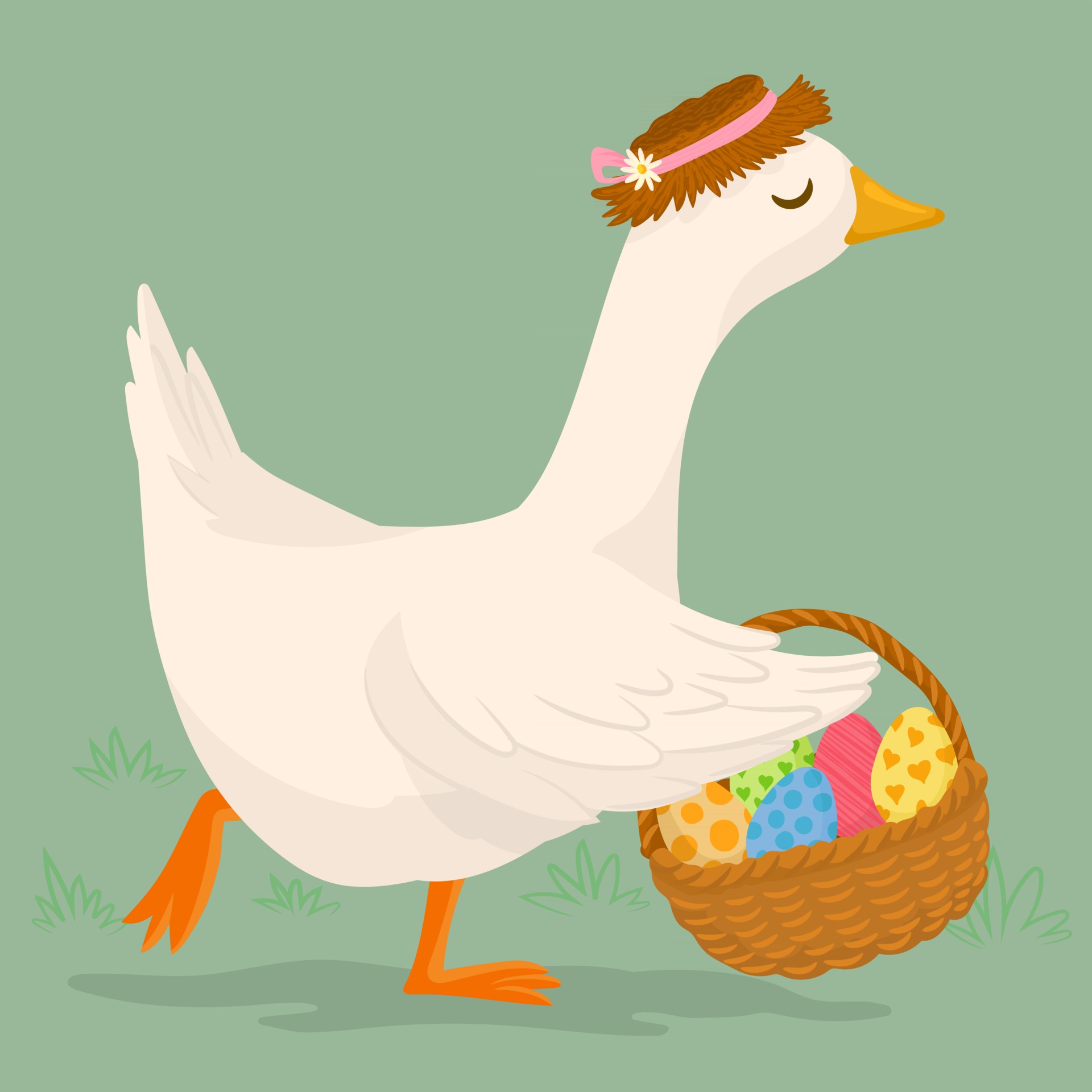 Mother goose taking out her colorful Easter eggs 3546468 Vector Art at  Vecteezy