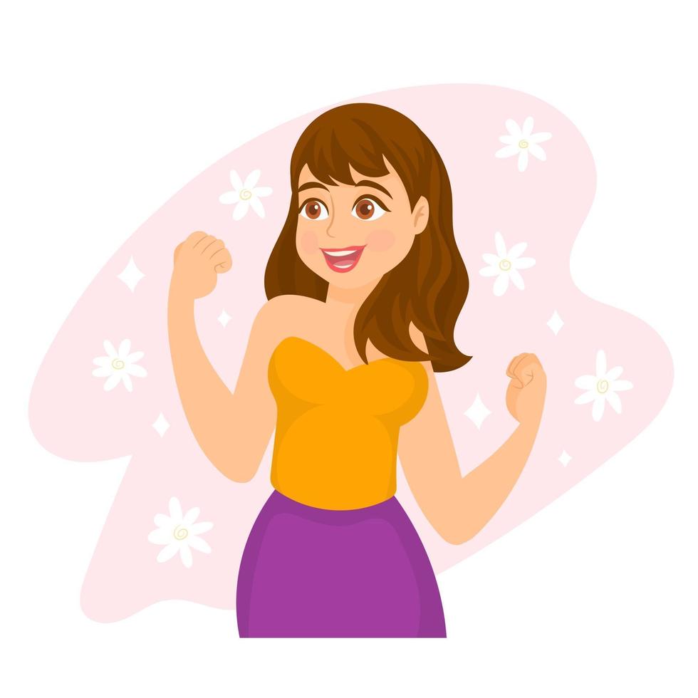 Happy women's day. showing power in Happy Women's Day concept vector