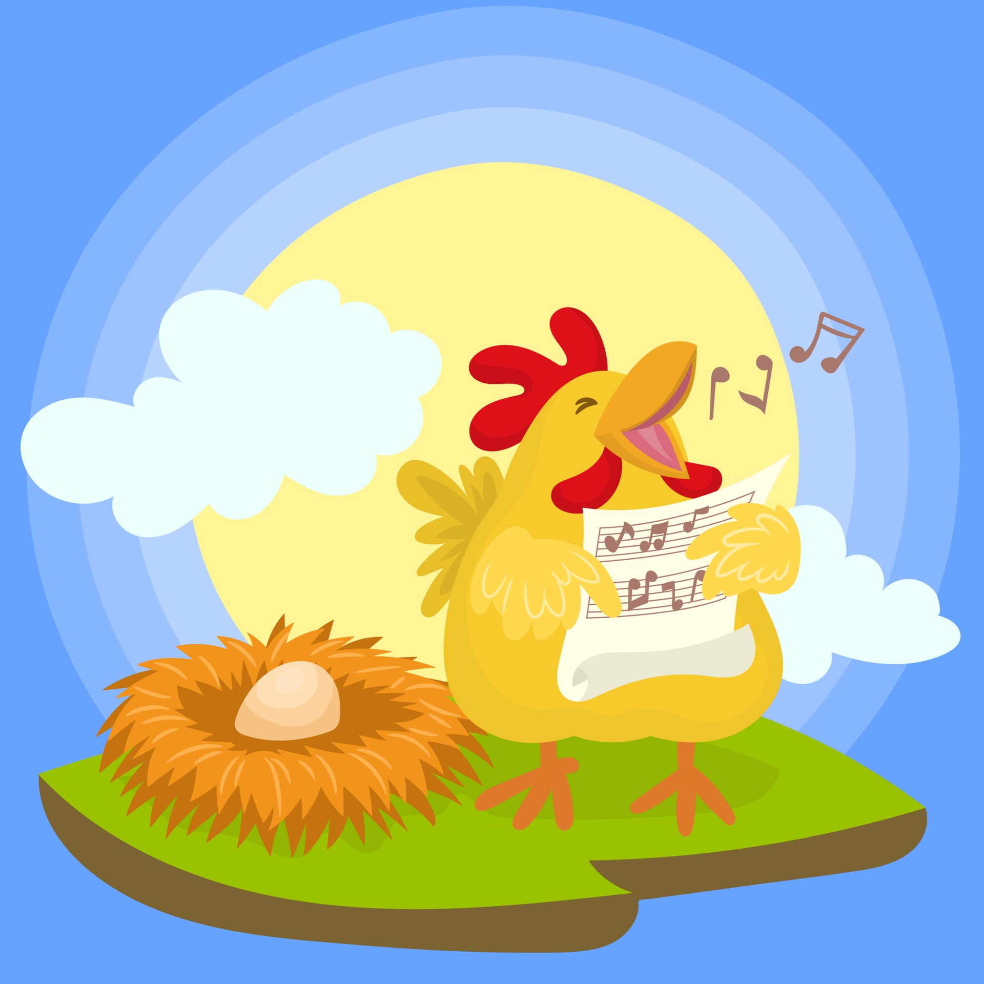 Hen singing next to her egg in the nest 3546531 Vector Art at Vecteezy Hen singing next to her egg in the nest 3546531 Vector Art at Vecteezy