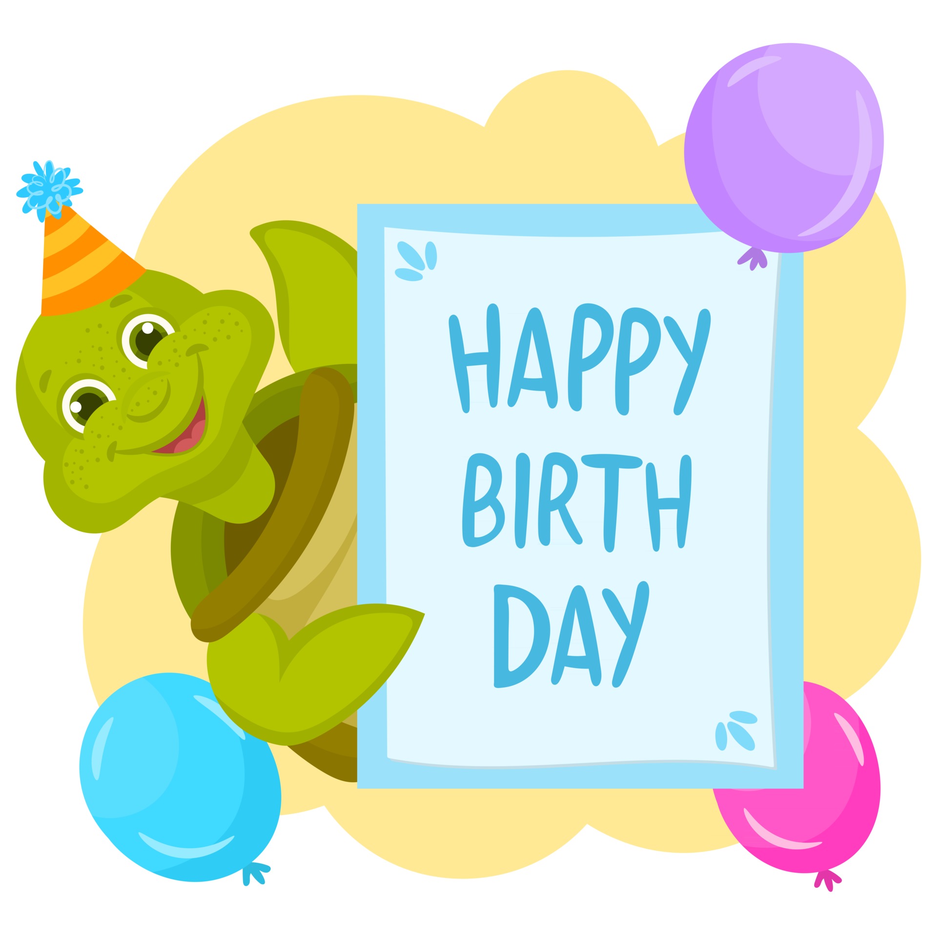 Turtle Birthday Vector Art, Icons, and Graphics for Free Download