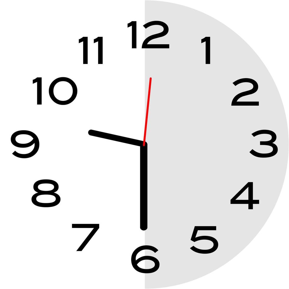 icono de reloj analógico de las 9 y media en punto vector