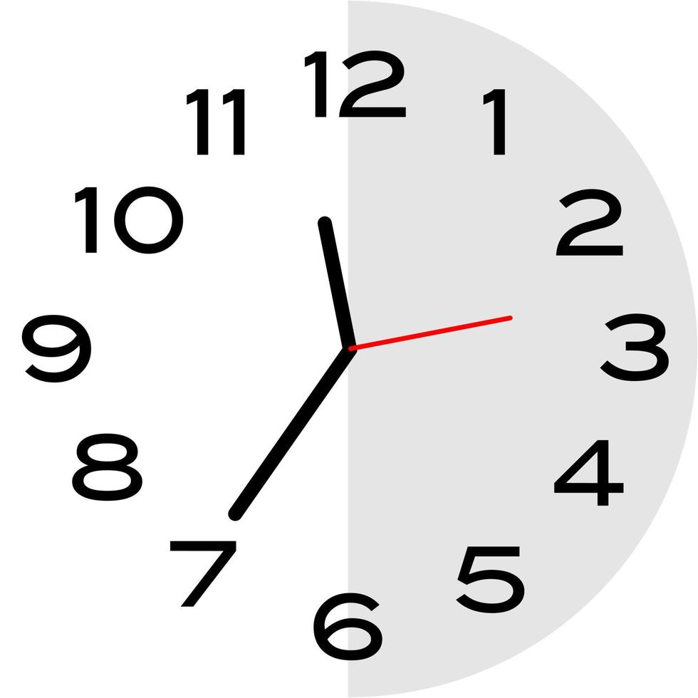25 minutes to 12 o'clock analog clock icon vector