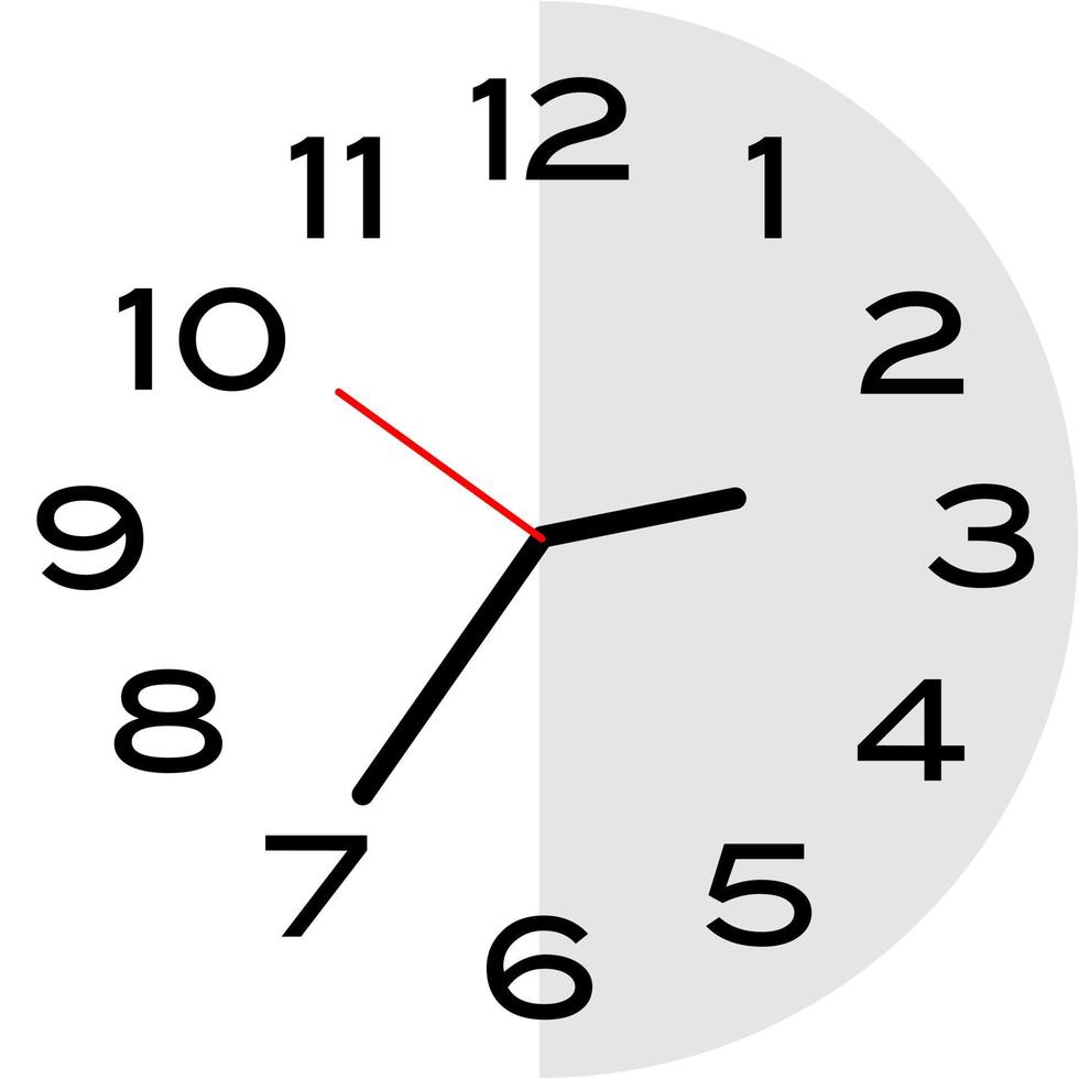 25 minutes to 3 o'clock analog clock icon vector