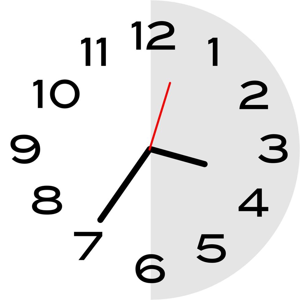 25 minutos a las 4 en punto icono de reloj analógico vector