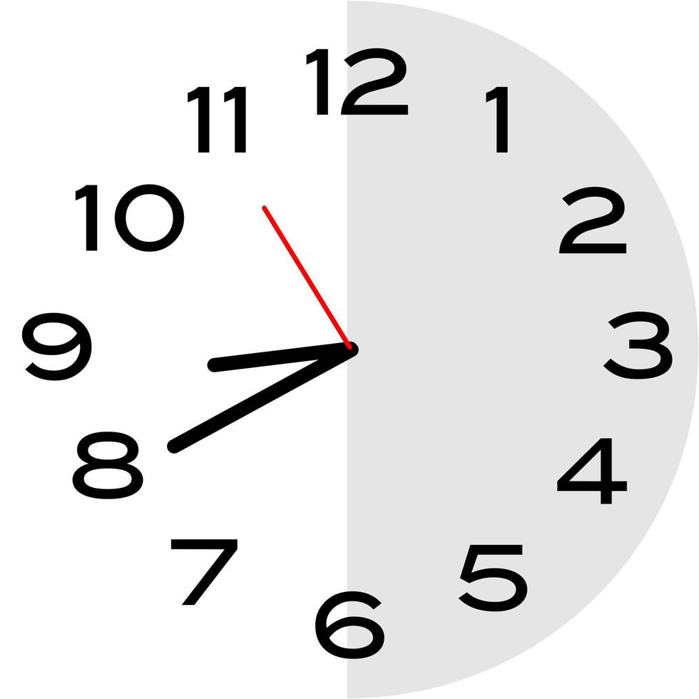 20 minutes to 9 o'clock analog clock icon vector