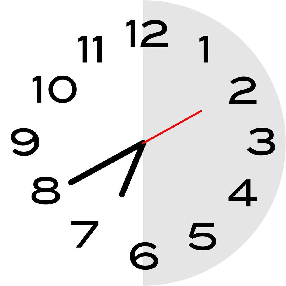 20 minutes to 7 o'clock analog clock icon vector