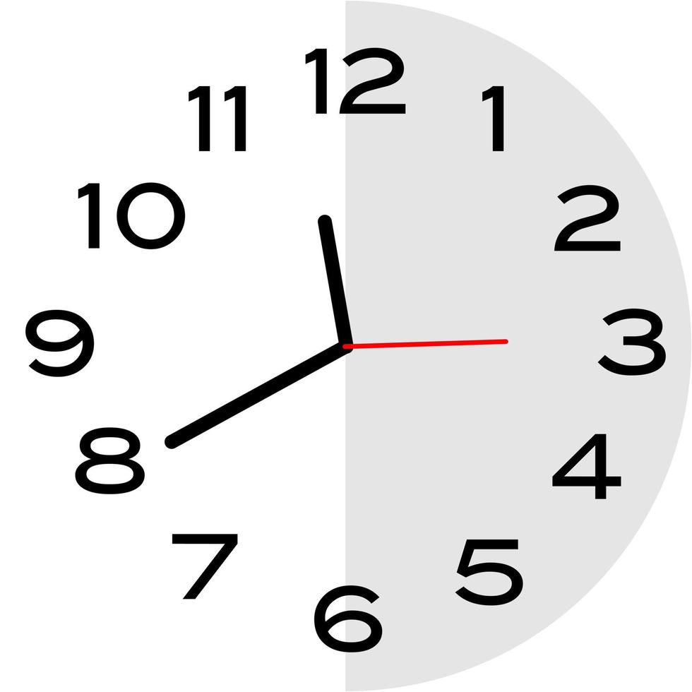 20 minutos a las 12 en punto icono de reloj analógico vector