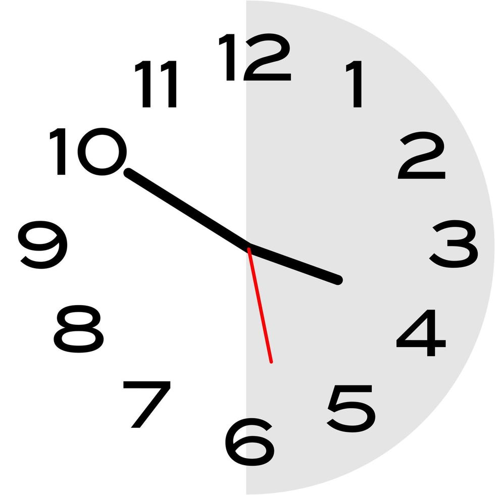 10 minutes to 4 o'clock analog clock icon vector