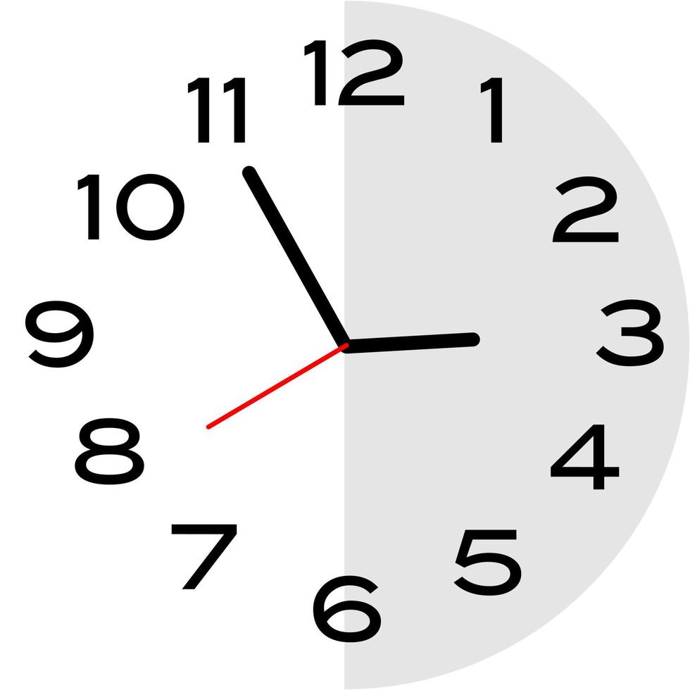 5 minutes to 3 o'clock analog clock icon vector