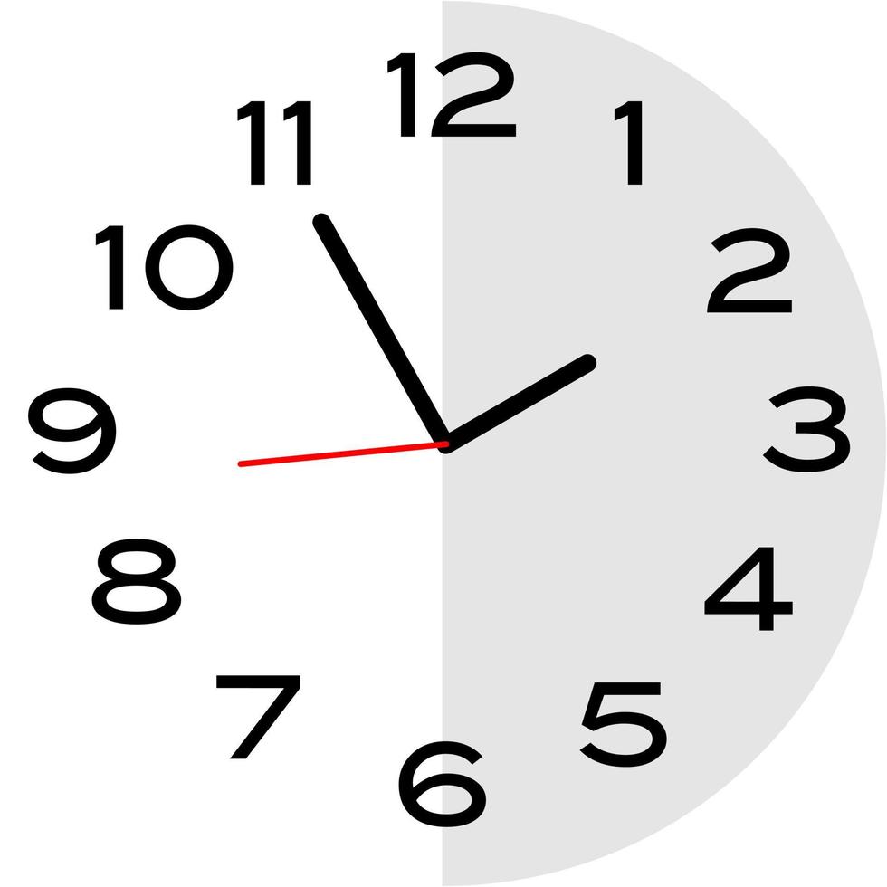5 minutes to 2 o'clock analog clock icon vector