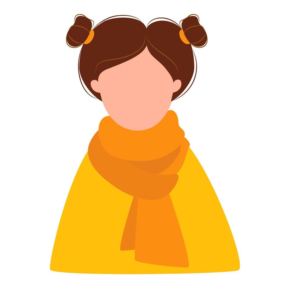 girl with hairstyle in scarf and sweater vector