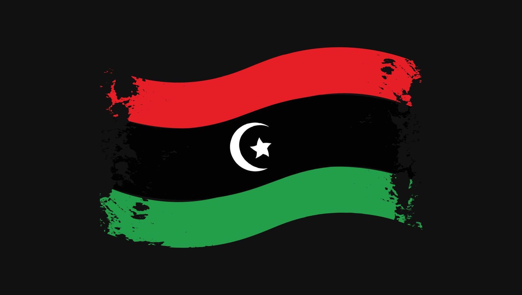 Libya Flag Transparent With Paint Brush vector