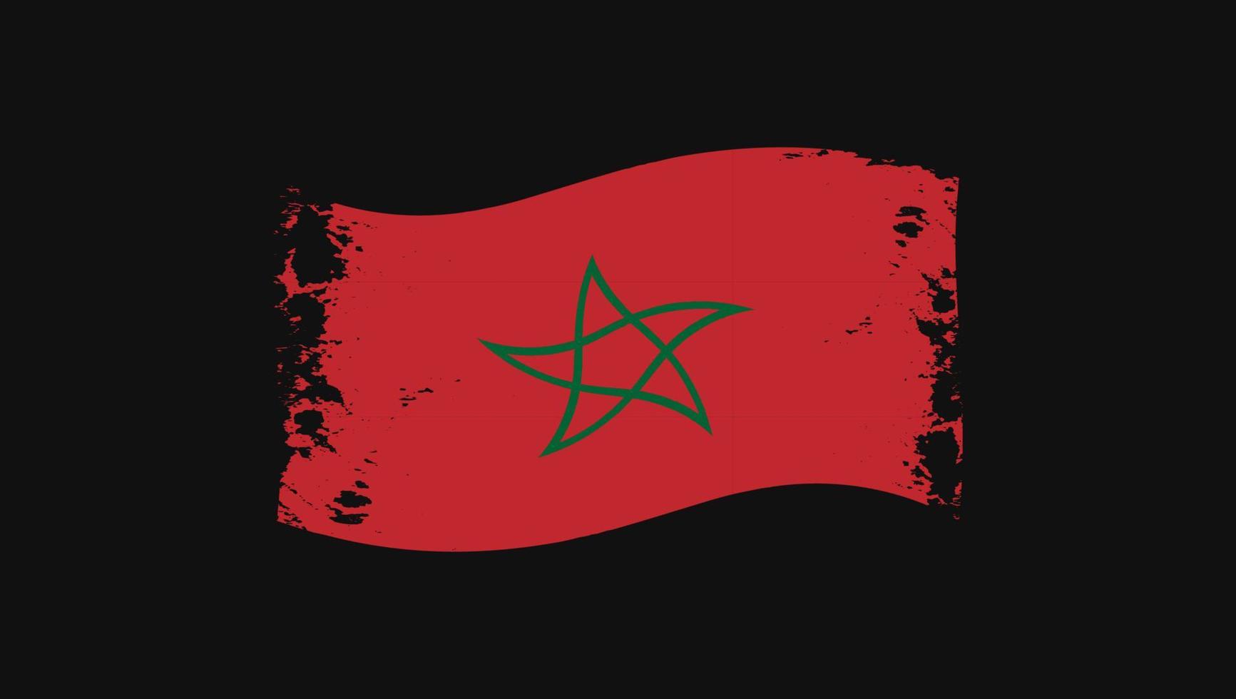 Morocco Country Flag Png Wavy Transparent Flag Grunge Brush png vector