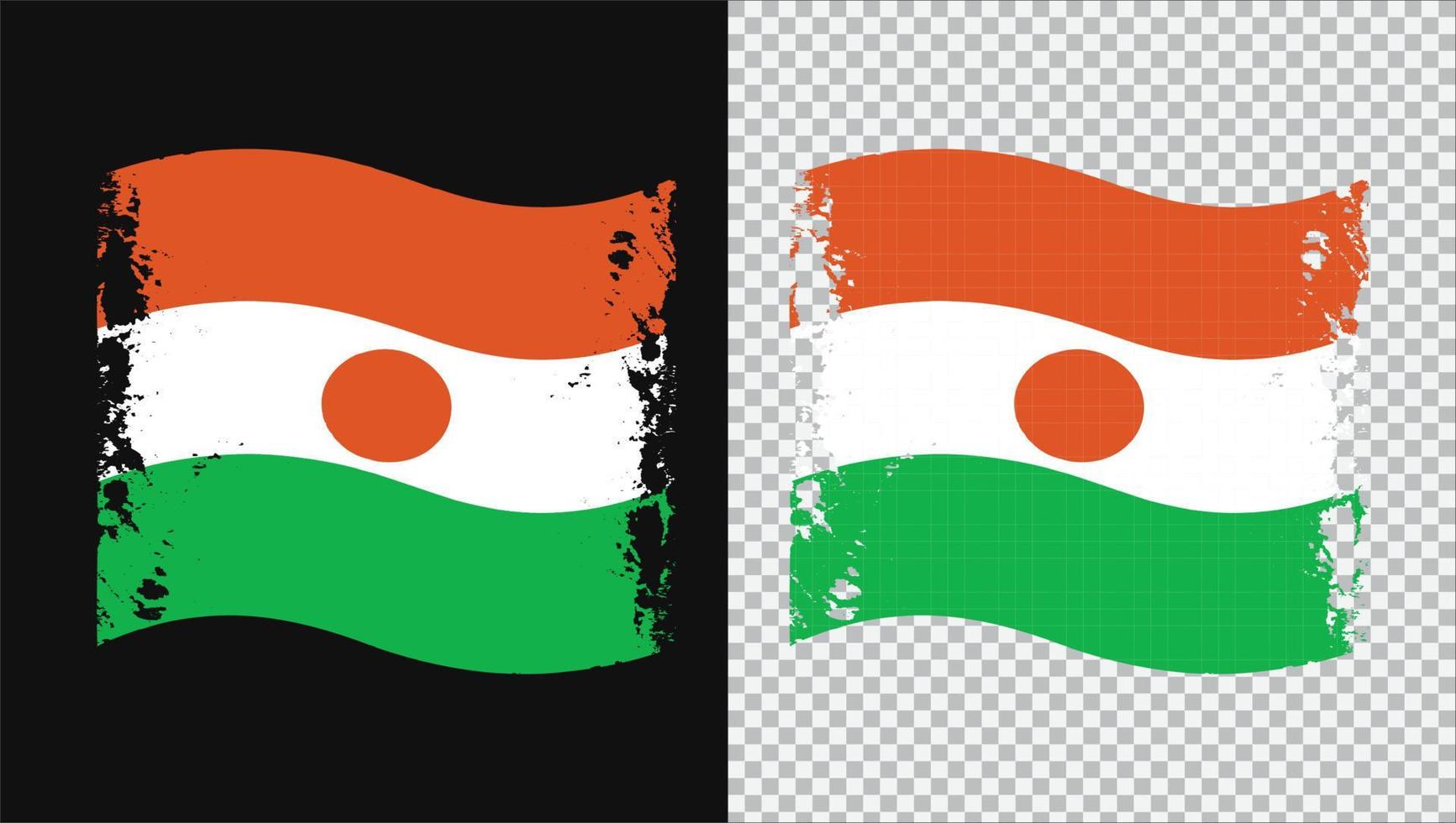 níger país bandera ondulada transparente grunge pincel png vector