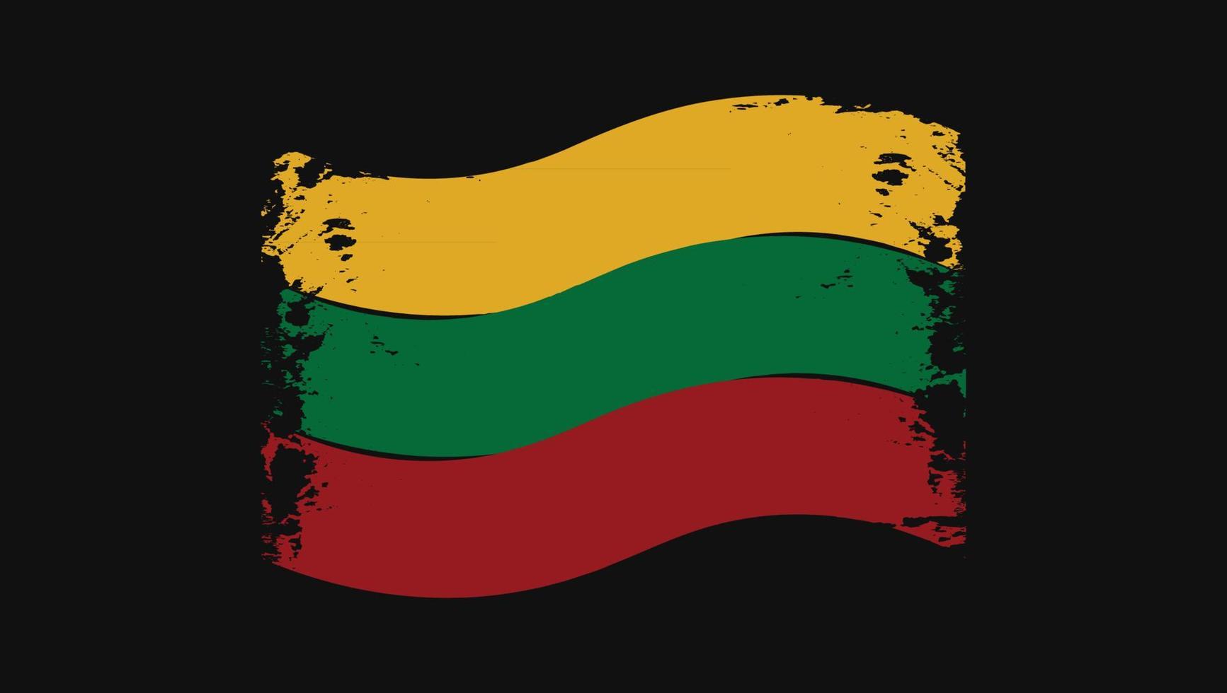 Lithuania Country Brush Flag Design vector