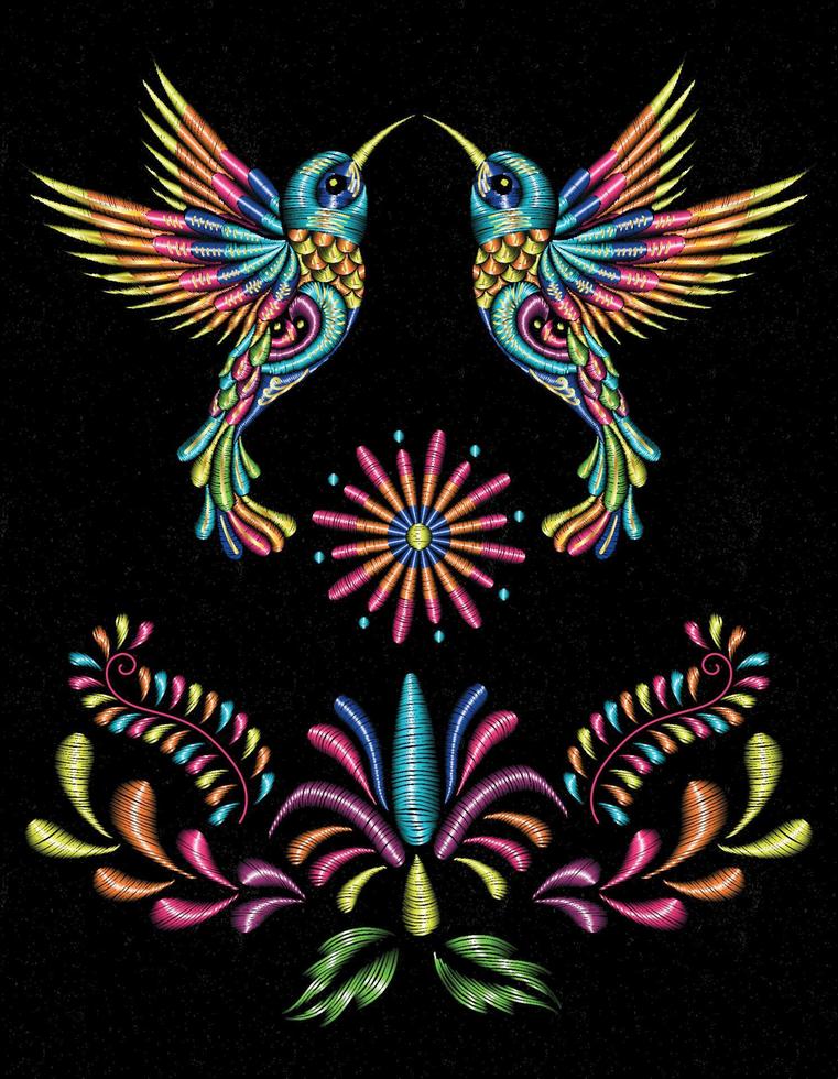 colibrí mexico azteca vector