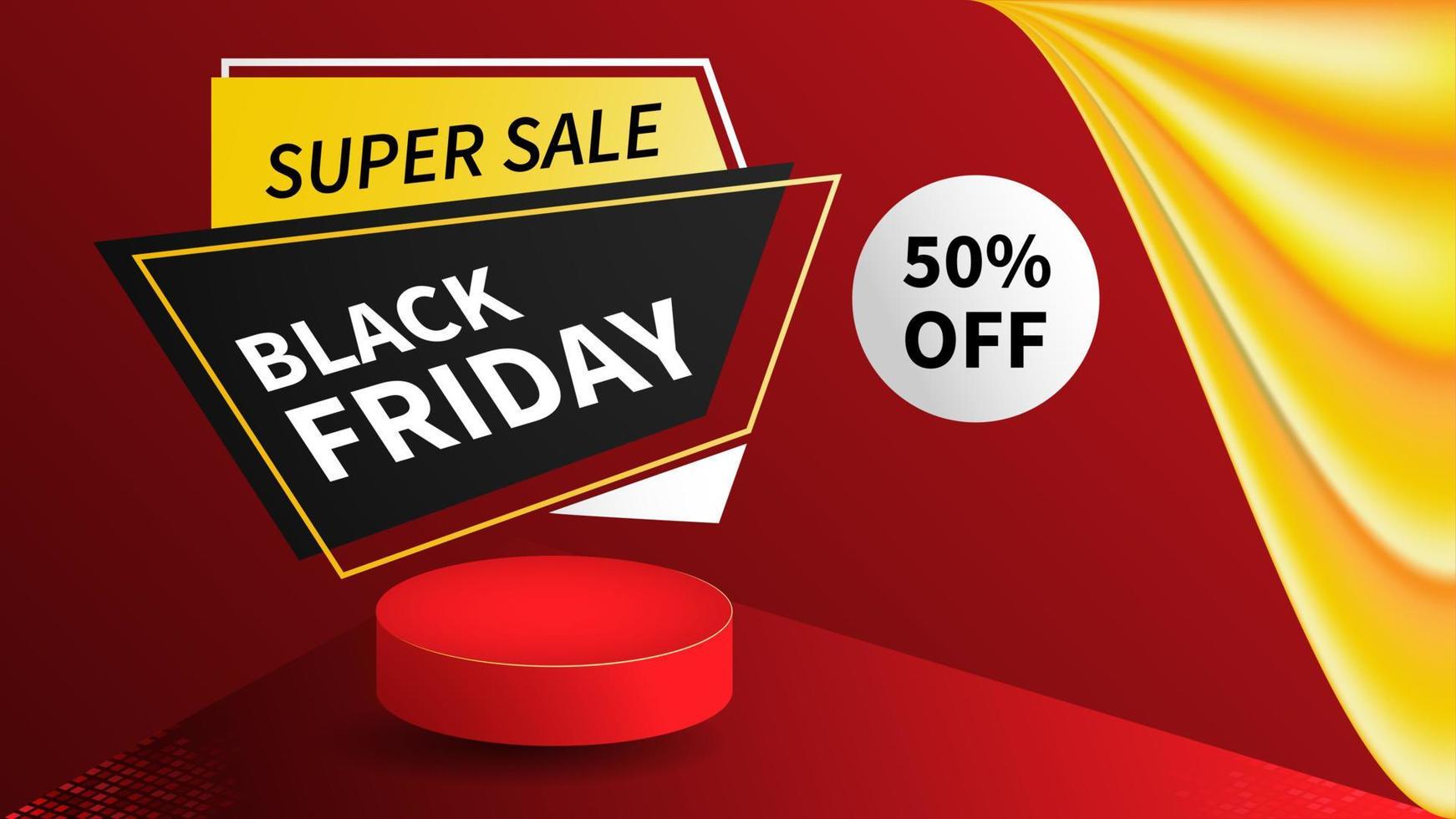 black friday sale banner. red background vector