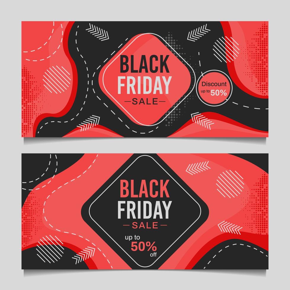 Flat black friday sale banner vector