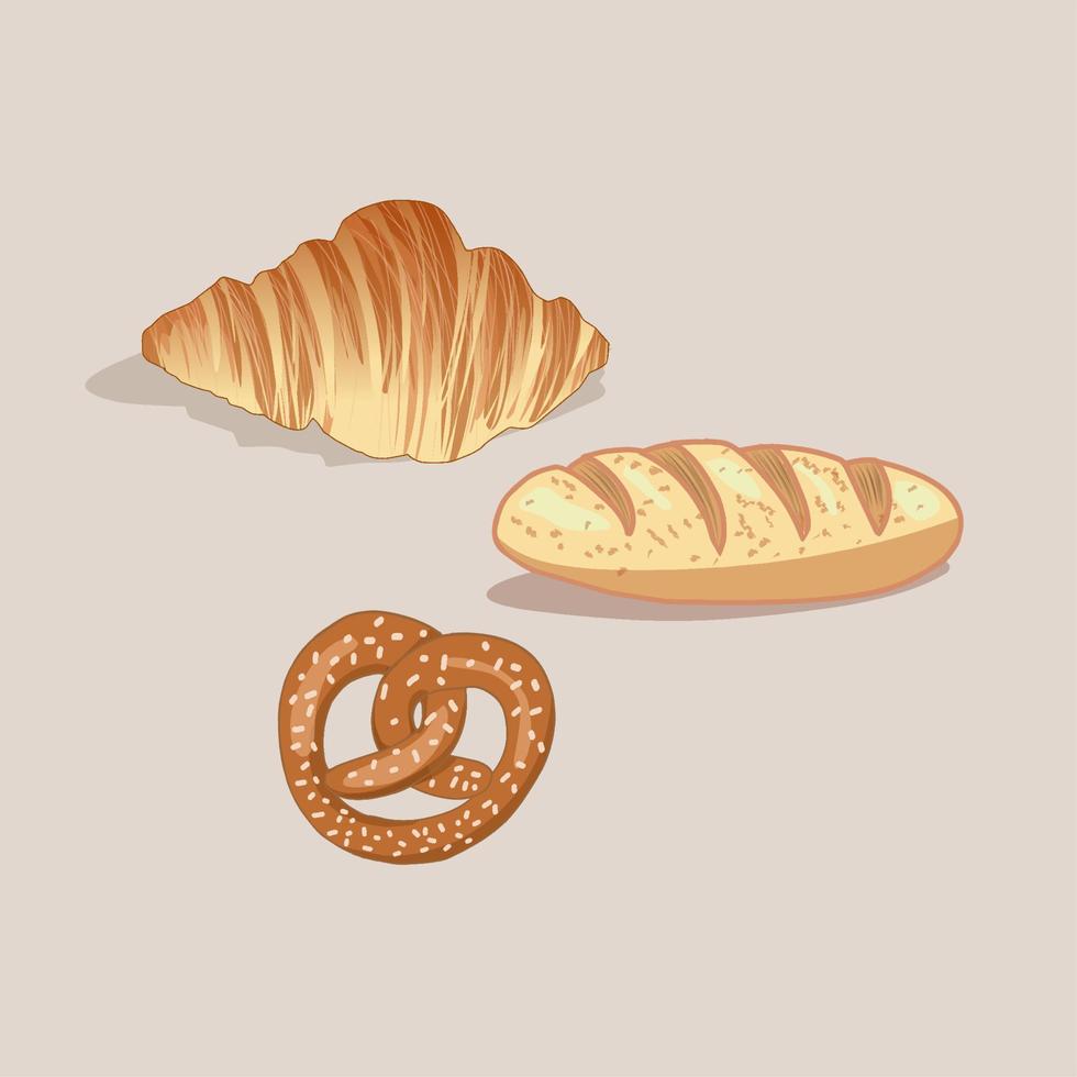 Pastry bread, sweet pretzel for octoberfest vector