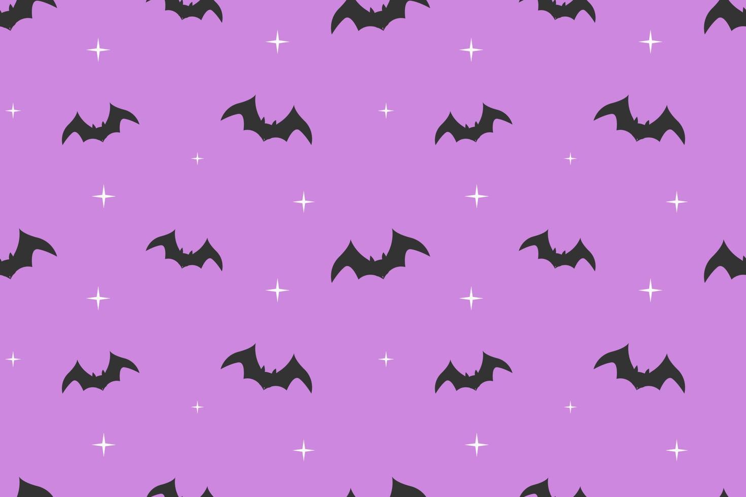 Halloween Bat with Blink Seamless Pattern Purple Design vector