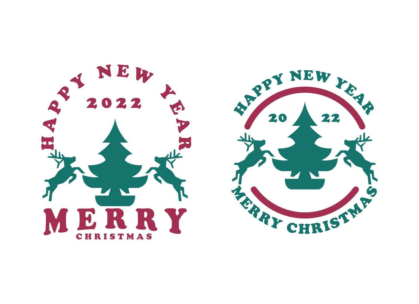 Vintage merry christmass and happy new year vector