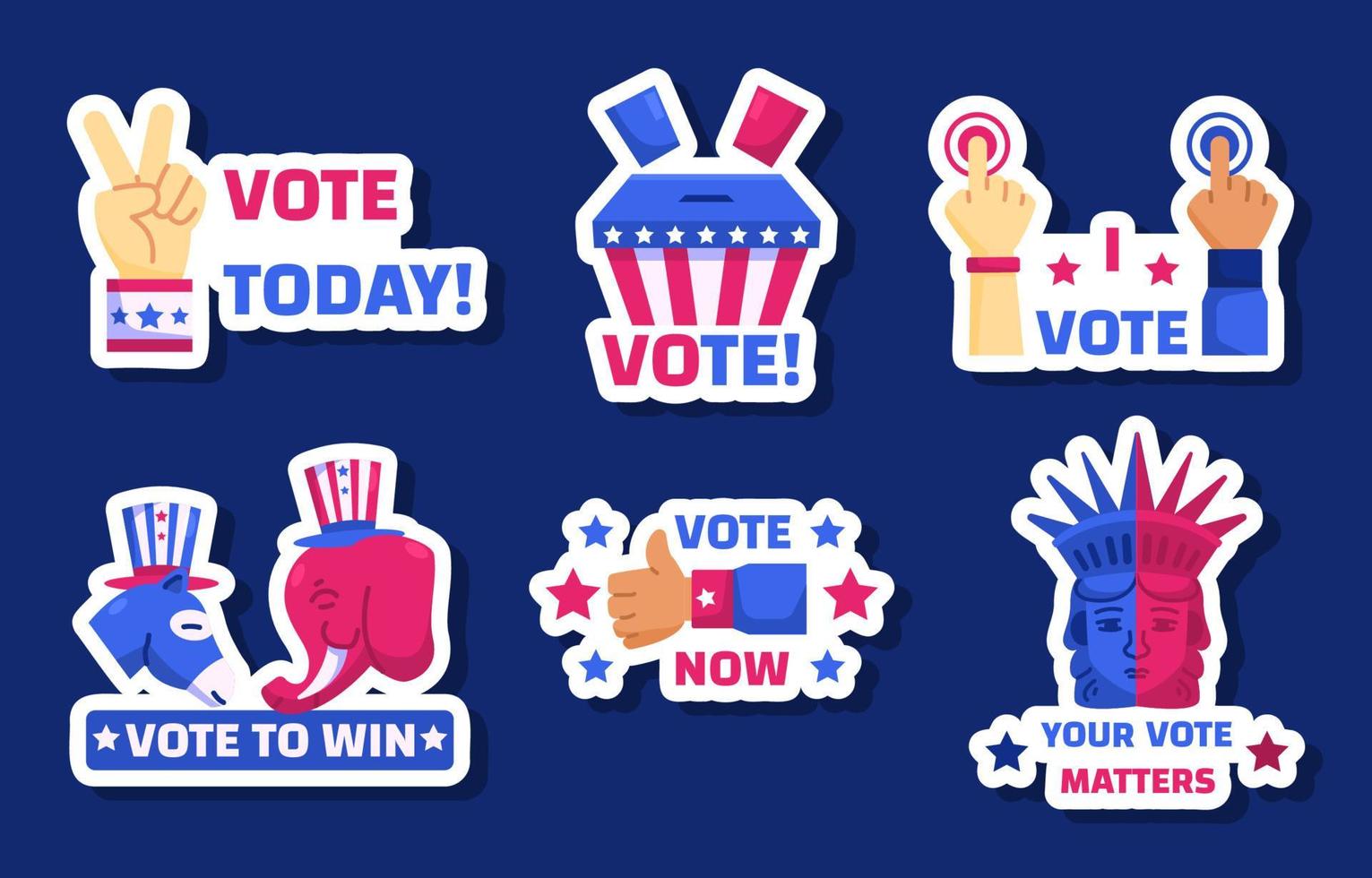 USA Election Sticker Collections vector