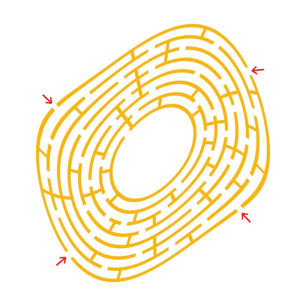 Abstract labyrinth. An interesting and useful game for children. Simple flat vector illustration isolated on white background.