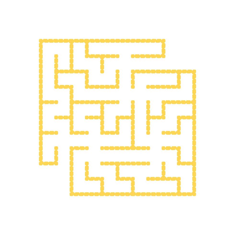 A colored square labyrinth with an entrance and an exit. Simple flat vector illustration isolated on white background. With a place for your drawings