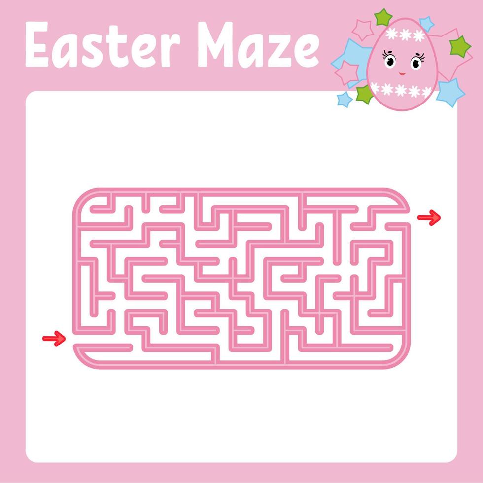 Maze. Game for kids. Funny labyrinth. Activity page. Puzzle for children. Cartoon style. Riddle for preschool. Education developing worksheet. Color vector illustration.