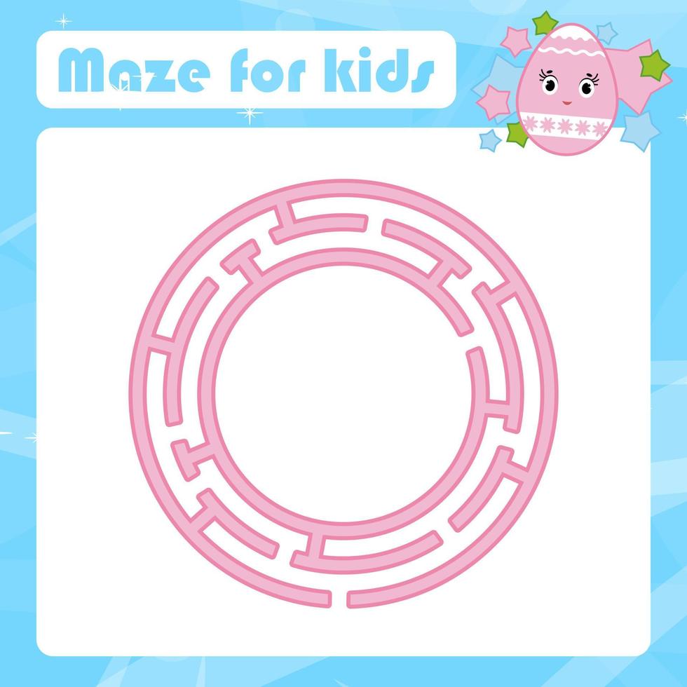 Maze. Game for kids. Funny labyrinth. Activity page. Puzzle for children. Cartoon style. Riddle for preschool. Education developing worksheet. Color vector illustration.