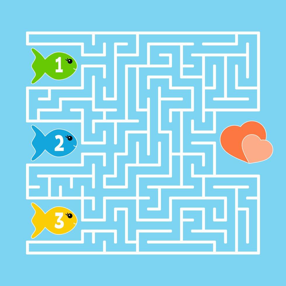 Abstract maze. Game for kids. Puzzle for children. Cartoon style. Labyrinth conundrum. Color vector illustration. The development of logical and spatial thinking.