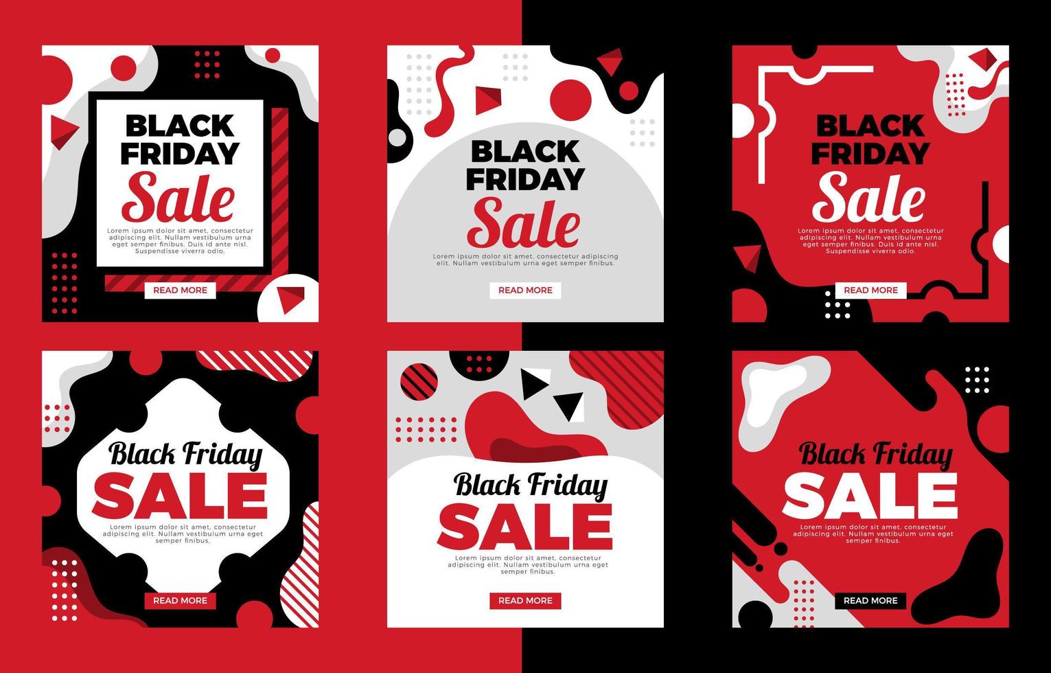 Abstract Social Media Post Template for Black Friday vector