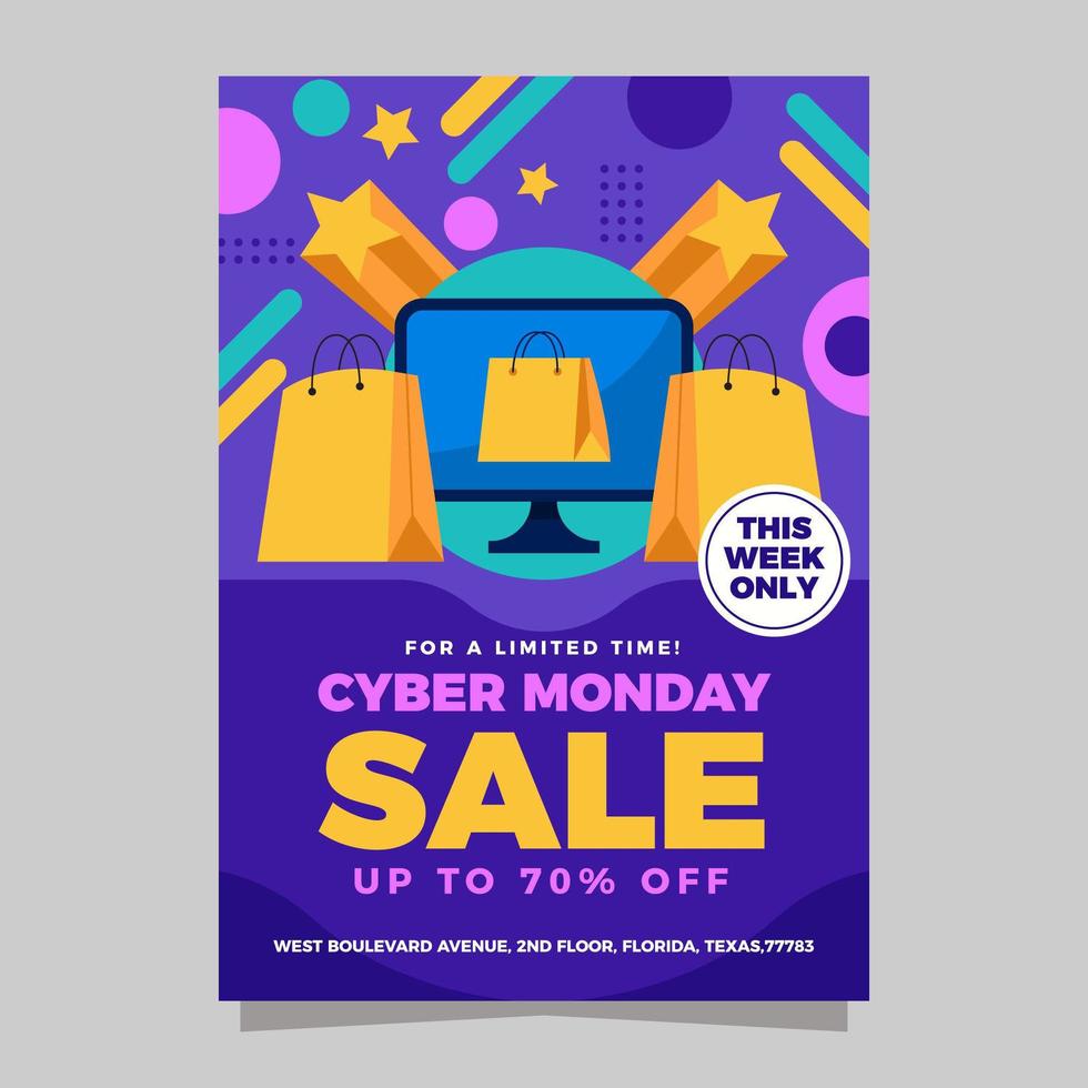 Cyber Monday Online Sale Poster vector