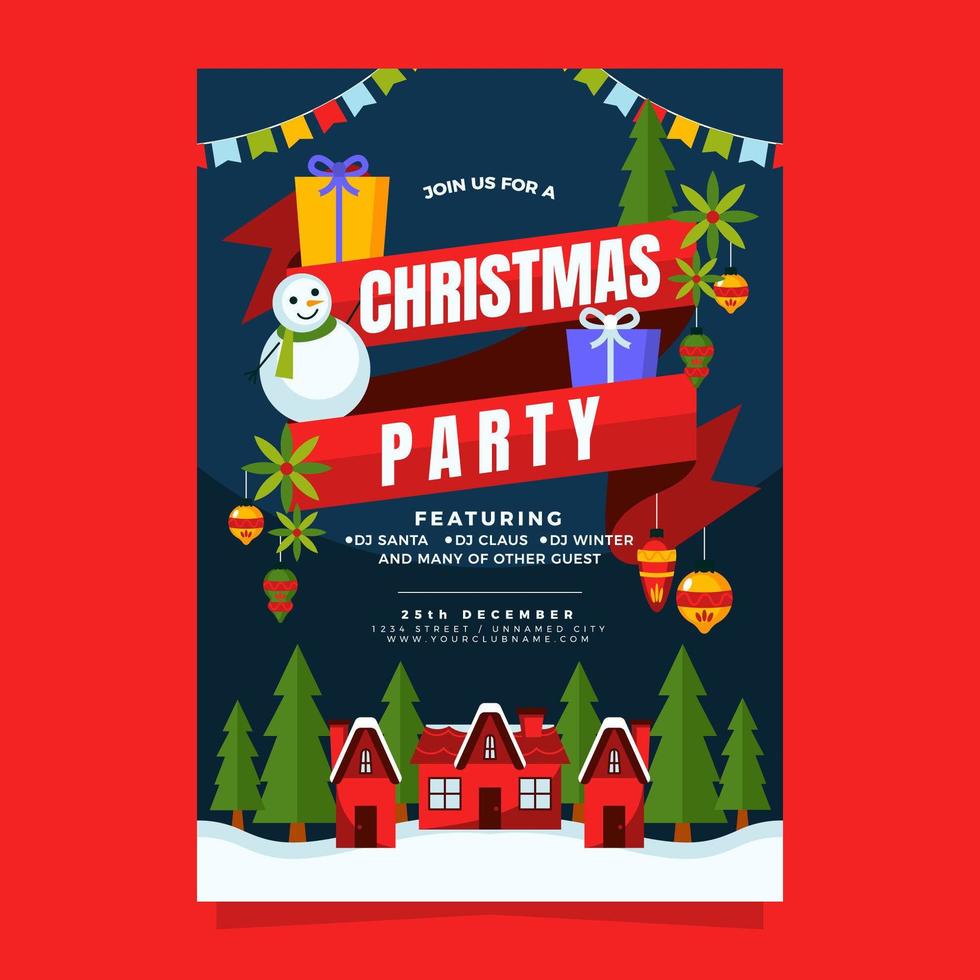 cartel de invitación de navidad vector