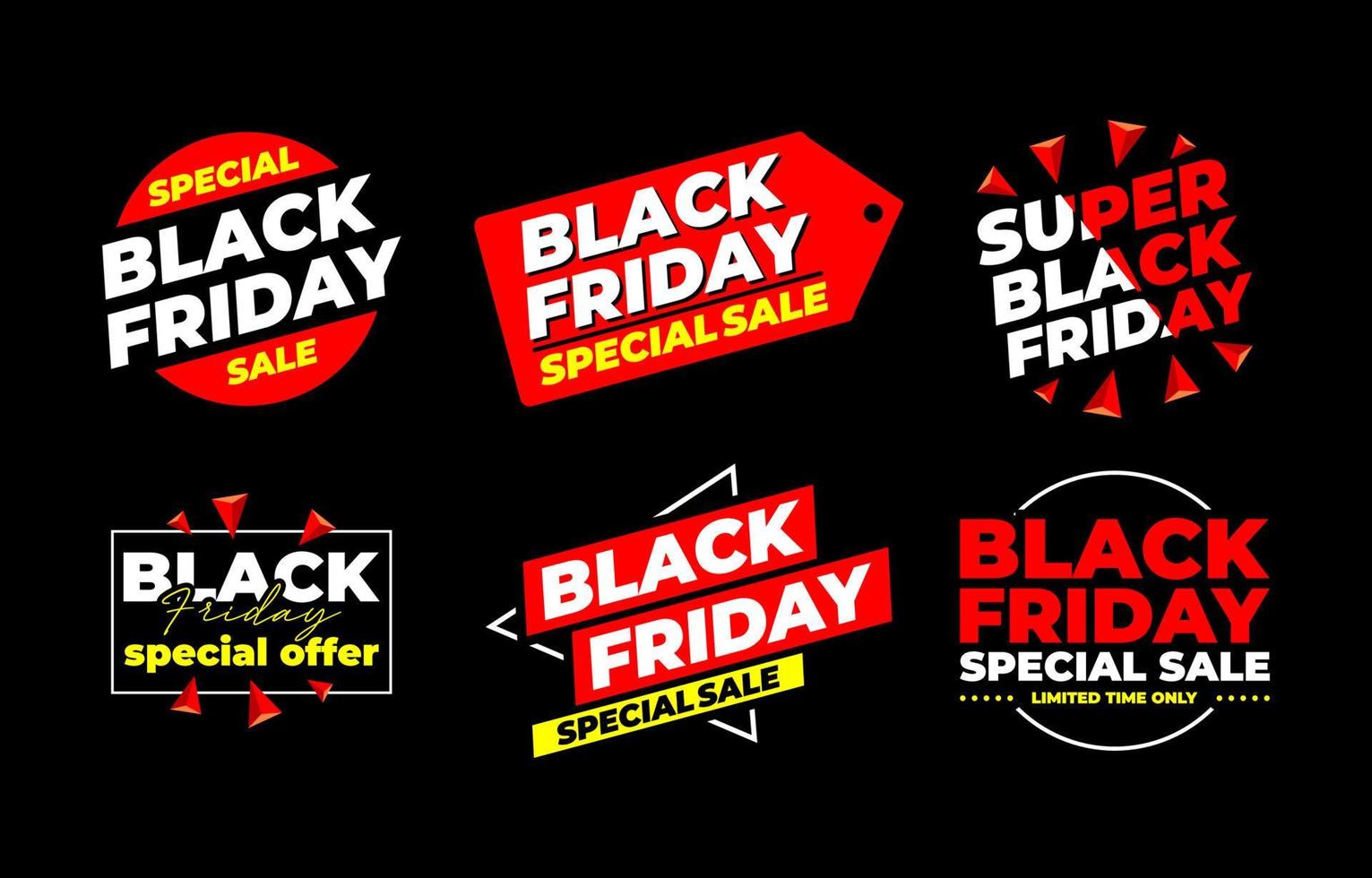 Black Friday Sale Sticker Set vector