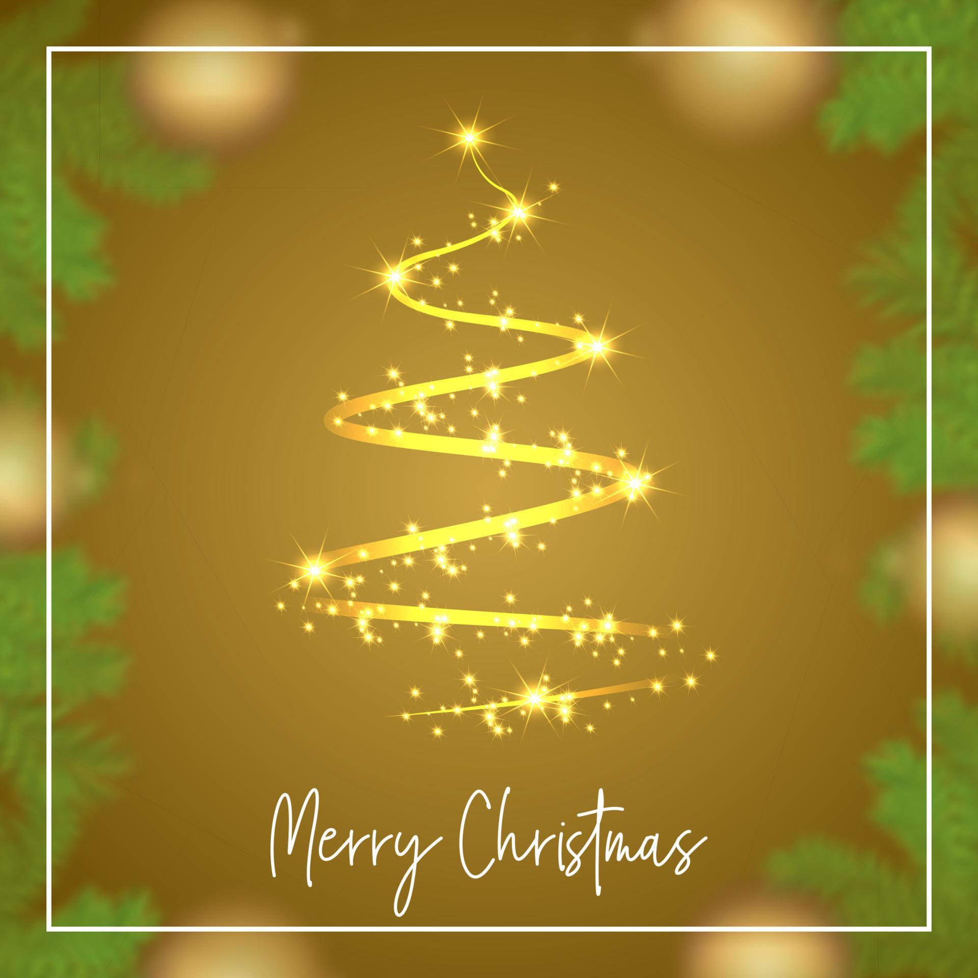 Gold Sparkling Christmas Tree 3549255 Vector Art at Vecteezy