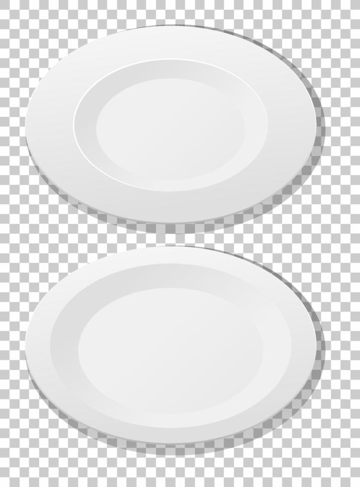 Set of white plain plate top view vector