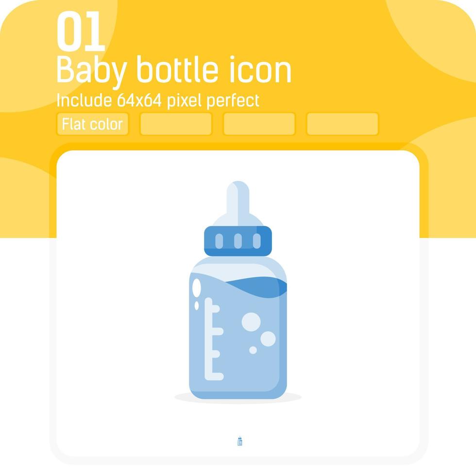 icono de biberón con estilo de color plano simple aislado sobre fondo blanco. plantilla de elemento de diseño de concepto de botella de ilustración vectorial para diseño web, aplicación móvil, bebida, ui y sitio web o aplicación vector