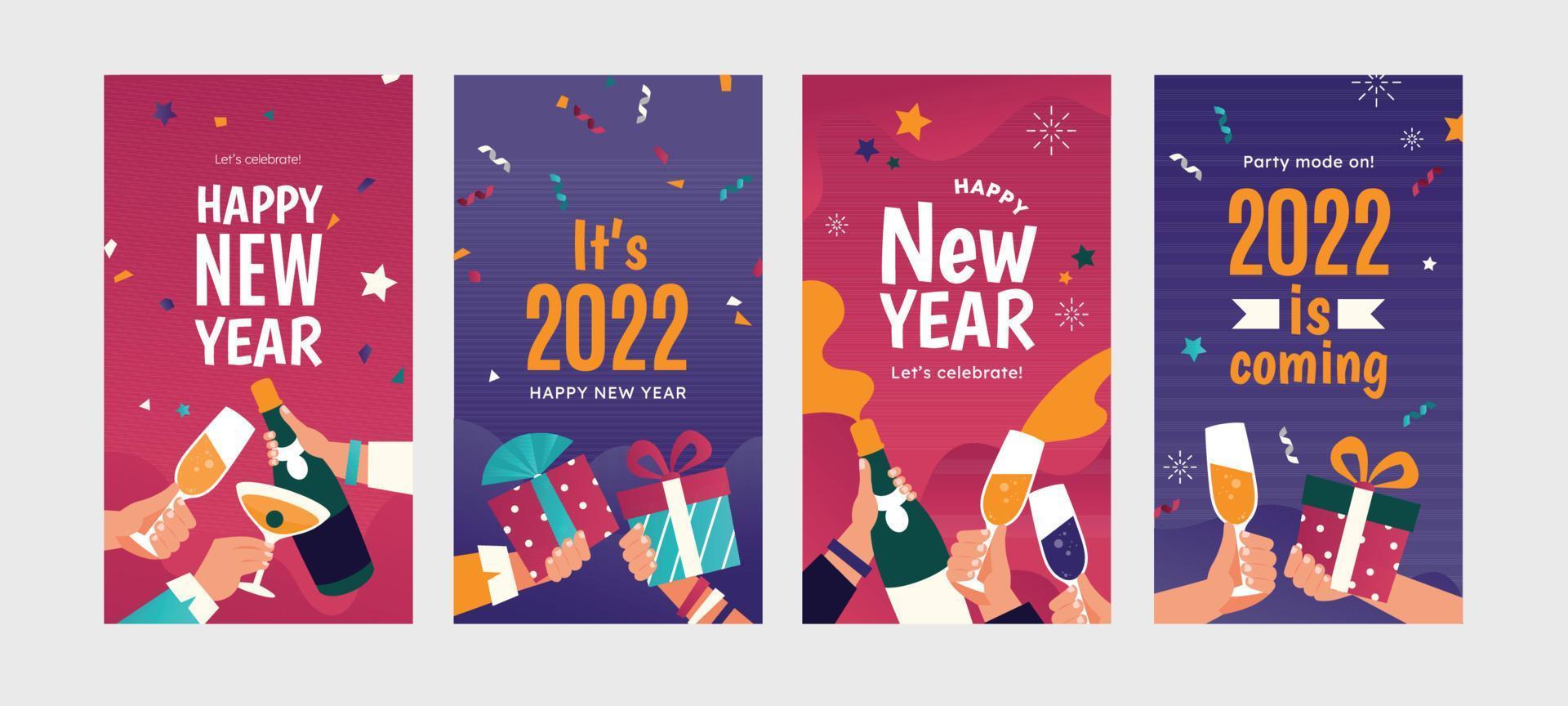 New Year Background Concept for Social Media Post vector