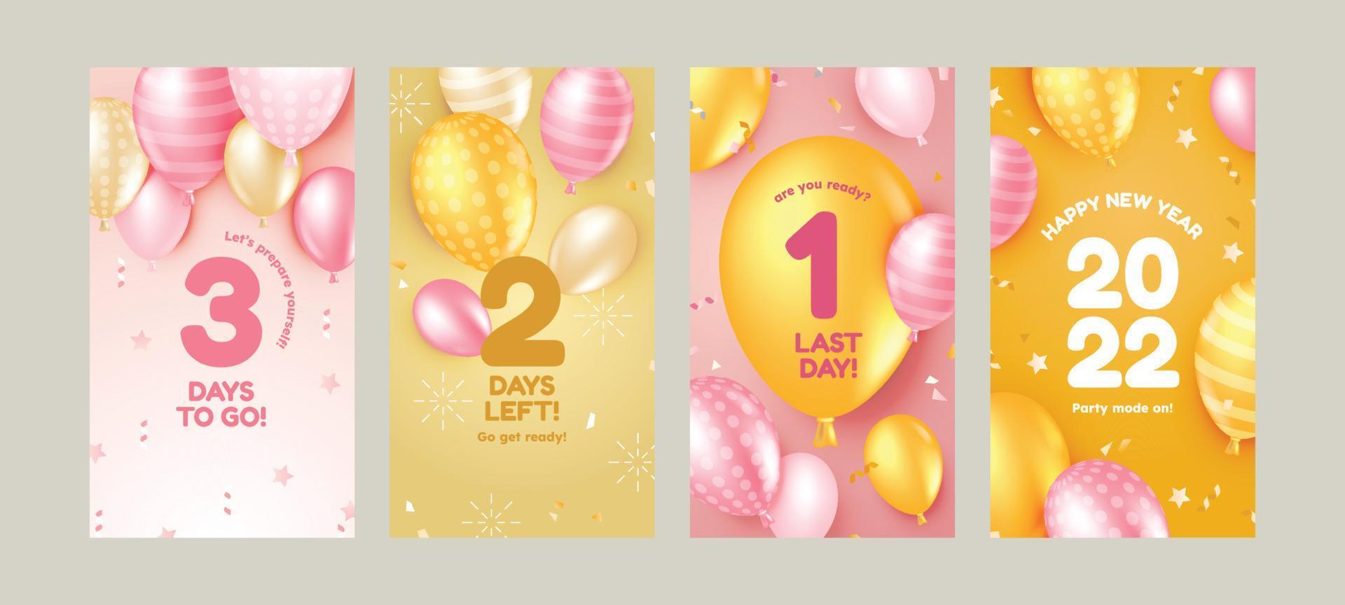 Realistic New Year Count Down Background for Social Media Post vector