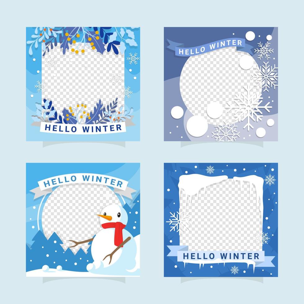 Winter Social Media Template vector