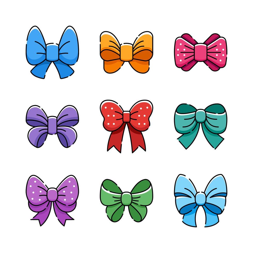 Colorful Ribbon Icon Set Bundle vector