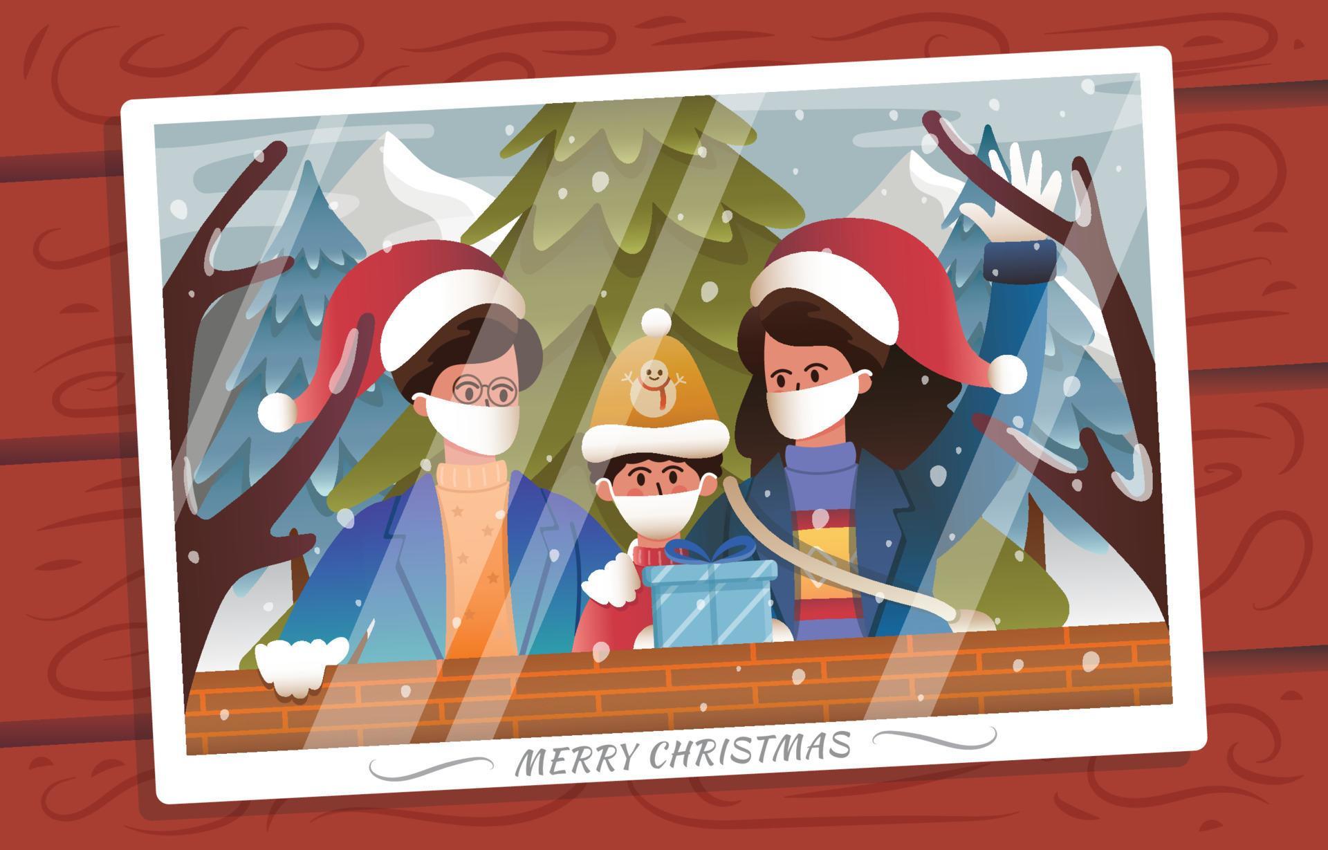 Happy Family in Winter Background Template 3549528 Vector Art at Vecteezy