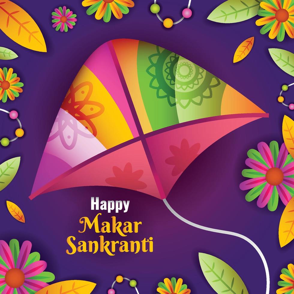 Happy Makar Sankranti Background Template vector